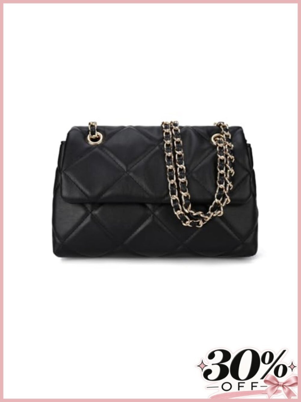 Quilted Crossbody Shoulder Bag Small Vegan Faux Leather Purse
